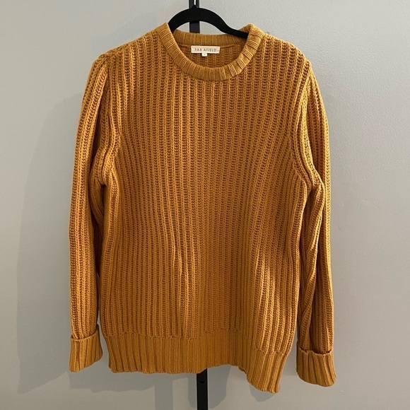Far Afield Honey Mustard Tanner Ribbed Knit Sweater Size 4 - Picture 1 of 5